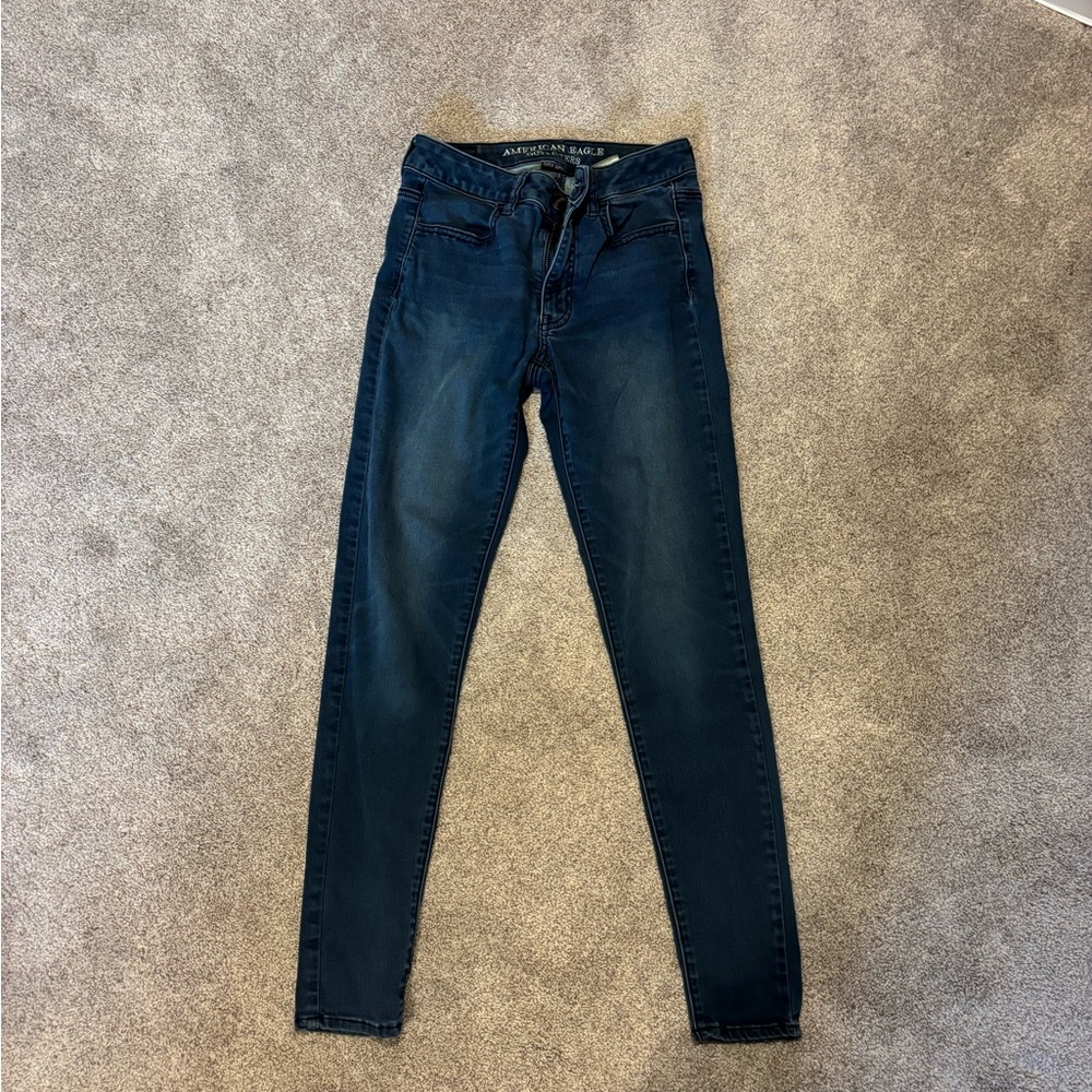 American Eagle Outfitters Women's Dark Blue Skinny Jeans